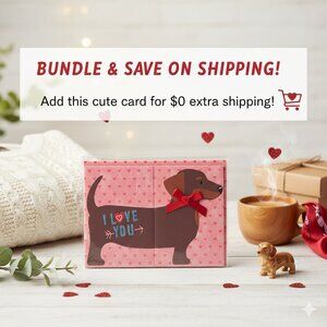 Dachshund Valentine’s Day Card 🎀 Doxie Bundle Add-On NEW